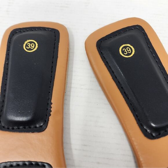 Black Women's Slides Flat Sandals Braided Open Toe Mules Slip on Size 39/ 8 New - Picture 7 of 8